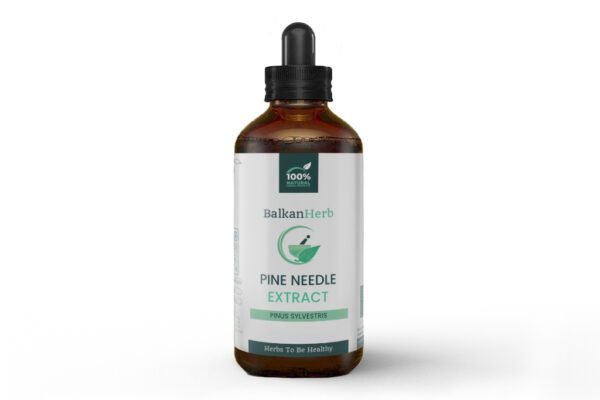 A tincture bottle of pine needle extract by BalkanHerb.